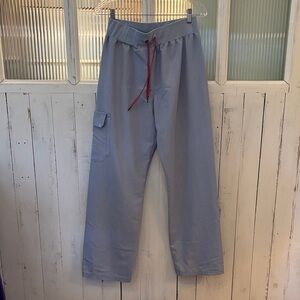 Jaanuu Slate Cargo Pants with Crimson Drawstring